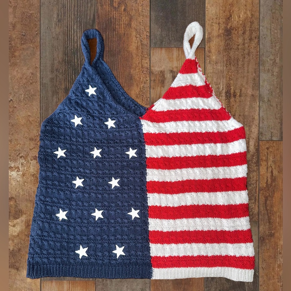 Moon & Madison Patriotic Flag Knit Tank - Picture 2 of 4